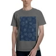 thumbnail image 1 of Bingfone Snowflake Dark Blue Men'S Loose Fit Short-Sleeve Pocket T-Shirt, 1 of 7