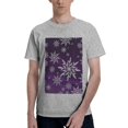 thumbnail image 1 of Bingfone Snowflake Gradient Purple Men'S Loose Fit Short-Sleeve Pocket T-Shirt, 1 of 1
