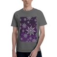 thumbnail image 1 of Bingfone Snowflake Gradient Purple Men'S Loose Fit Short-Sleeve Pocket T-Shirt, 1 of 7