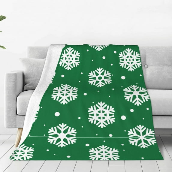 Bingfone Snowflake Print Flannel Fleece Blanket Throw Blanket For Bed,Sofa,Couch,Travel,Camping(40"X30")