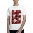 thumbnail image 1 of Bingfone Snowflakes On A Buffalo Plaid Men'S Loose Fit Short-Sleeve Pocket T-Shirt, 1 of 7