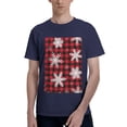 thumbnail image 1 of Bingfone Snowflakes On A Buffalo Plaid Men'S Loose Fit Short-Sleeve Pocket T-Shirt, 1 of 7
