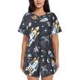 thumbnail image 1 of Bingfone Space Cars Print Pajamas Sets for Women Soft Short-Sleeved Pjs with Lounge Shorts Two Piece Sleepwear, 1 of 8