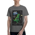 thumbnail image 1 of Bingfone Space Dino Cartoon Black Men'S Loose Fit Short-Sleeve Pocket T-Shirt, 1 of 7