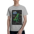 thumbnail image 1 of Bingfone Space Dino Cartoon Black Men'S Loose Fit Short-Sleeve Pocket T-Shirt, 1 of 7