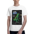 thumbnail image 1 of Bingfone Space Dino Cartoon Black Men'S Loose Fit Short-Sleeve Pocket T-Shirt, 1 of 1
