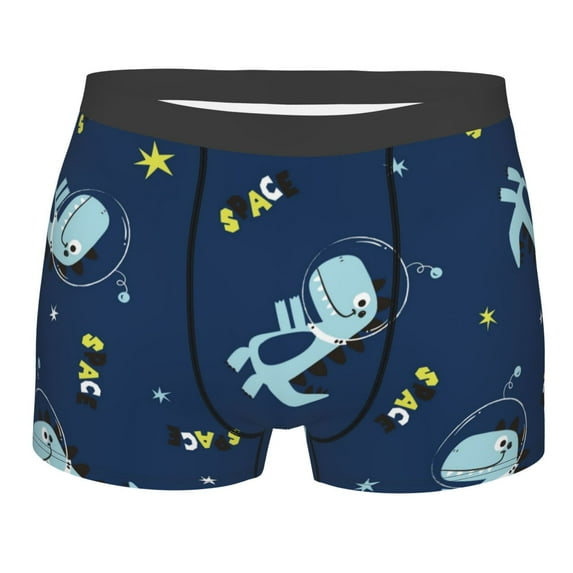 Bingfone Space Dinosaur Men'S Underwear - Casual Stretch Boxer Briefs-Medium