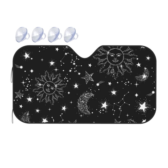 Bingfone Space Galaxy Car Windshield Sunshade,Sun Foldable Sun Shield Sun Visor for Car - Medium