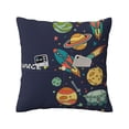 thumbnail image 1 of Bingfone Space Linen Throw Pillow Covers Cushion Case Pocket Button Vintage Farmhouse Pillowcase for Sofa Couch Bed 16"x16", 1 of 9