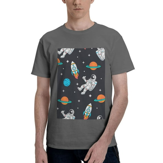 Bingfone Space Men'S Loose Fit Short-Sleeve Pocket T-Shirt