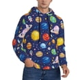 thumbnail image 1 of Bingfone Space Planet Men's Drawstring Hoodie Long Sleeve Pocket Sweatshirts-4X-Large, 1 of 1