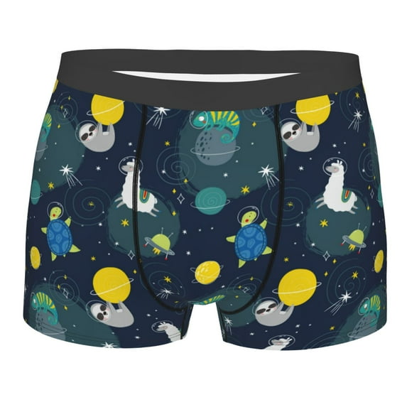 Bingfone Space and Animals Men's Underwear - Casual Stretch Boxer Briefs-Large