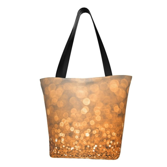 Bingfone Sparkling Orange And Black Women Shoulder Tote Bags Casual Bag Ladies Shopping Handbag
