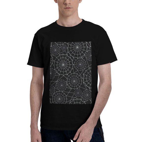 Bingfone Spider Web Black Men'S Loose Fit Short-Sleeve Pocket T-Shirt