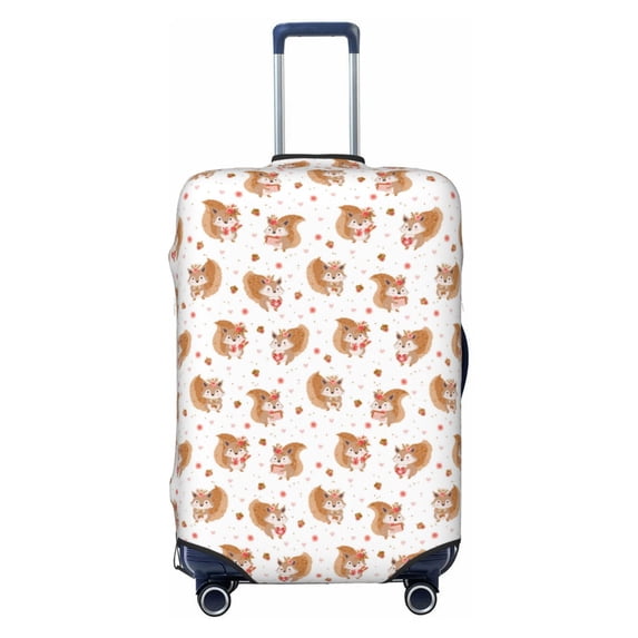 Bingfone Squirrel And Rose Luggage Cover Washable Suitcase Cover Protector Anti-scratch Suitcase cover Fits 18-32 Inch Luggage