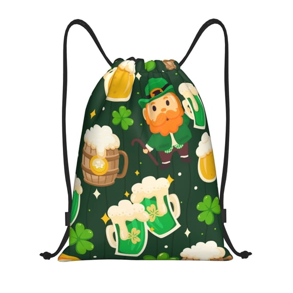 Bingfone St Patrick'S Day10 Drawstrings Backpacks Bags For Men Women Gym Drawstrings Bag