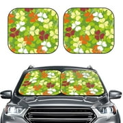 Bingfone St. Patrick'S Day3 Windshield Sun Shade 2-Piece Foldable Car Front Window Sunshade For Most Sedans Suv Truck - Auto Sun Blocker Visor Protector Blocks Max Uv Rays - Small