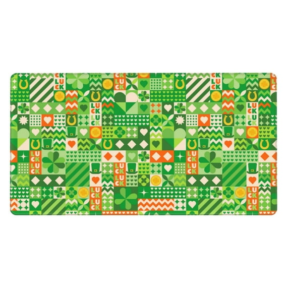 Bingfone St Patrick'S Day6 Large Gaming Mouse Pad,Extended Desk Mousepad With Stitched Edges,Non-Slip Base,Water Resist Keyboard Pad For Gamer, Office & Home, 29.5 X 16 In