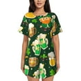 thumbnail image 1 of Bingfone St Patrick's Day10 Print Pajamas Sets for Women Soft Short-Sleeved Pjs with Lounge Shorts Two Piece Sleepwear, 1 of 8