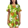 thumbnail image 1 of Bingfone St. Patrick's Day3 Print Pajamas Sets for Women Soft Short-Sleeved Pjs with Lounge Shorts Two Piece Sleepwear, 1 of 8