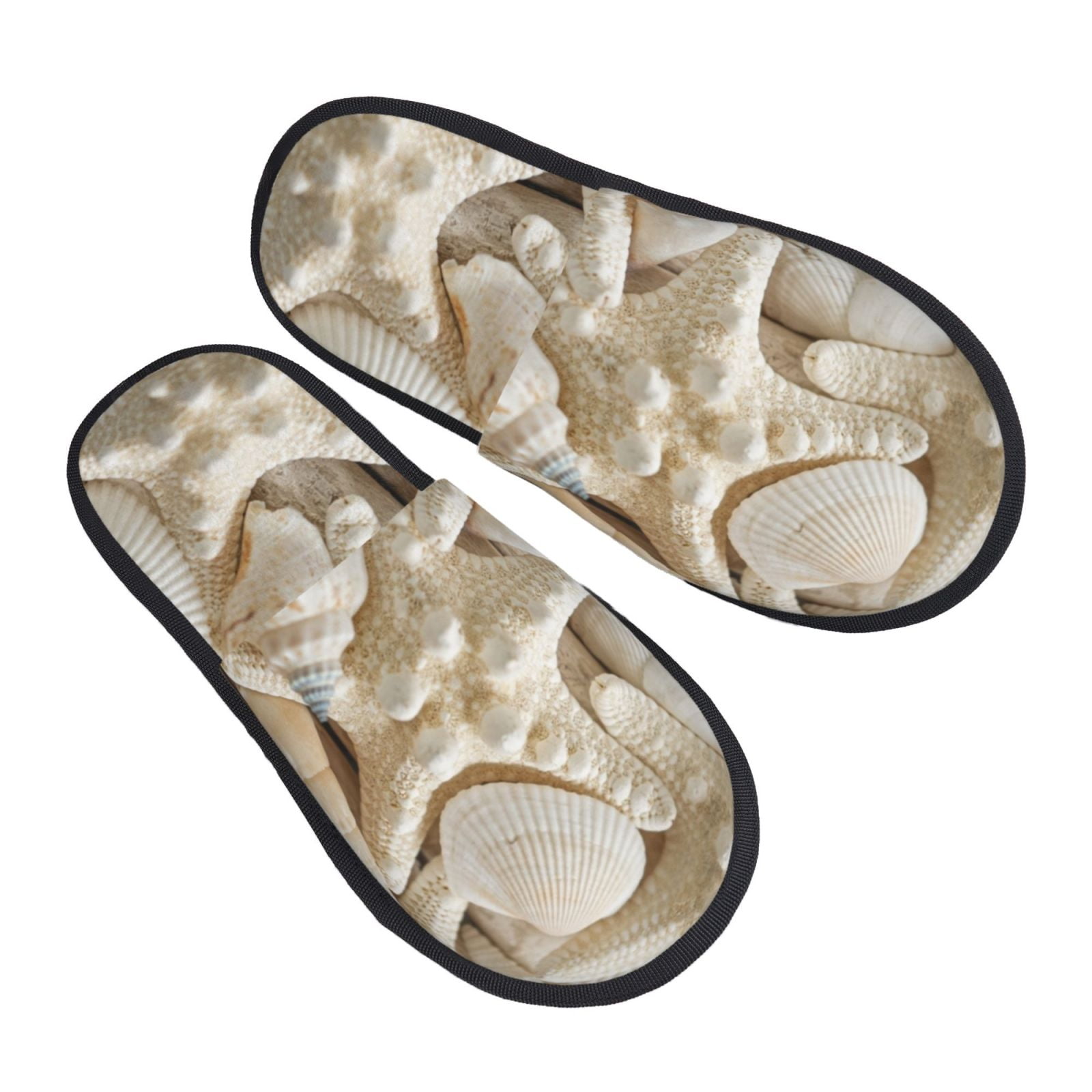 Bingfone Starfish And Sea Shells House Slippers For Women Men With Soft ...