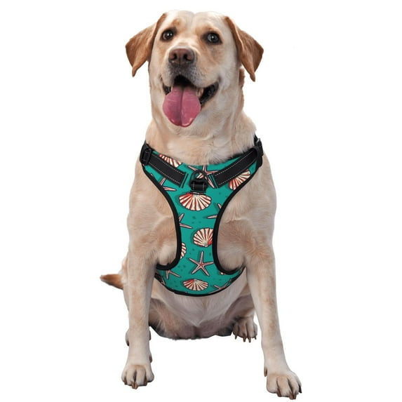 Bingfone Starfish And Shell No Pull Dog Vest Harness For Small Medium Large Dogs Strap For Puppy Walking,Training,Dog Harness-Large