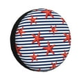 thumbnail image 1 of Bingfone Starfish Navy Blue Stripe Spare Tire Cover Weatherproof Universal Wheel Protectors For Rv Camper Travel Trailer Suv Truck 14 Inch, 1 of 9