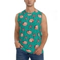 thumbnail image 1 of Bingfone Starfish and Shell Pattern Men's Tank Tops Workout Sleeveless Tee Shirts Running Beach Tanks for Men-X-Large, 1 of 8