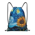 thumbnail image 1 of Bingfone Starry Night Sunflower Field Drawstrings Backpacks Bags for Men Women Gym Drawstrings Bag-Medium, 1 of 8