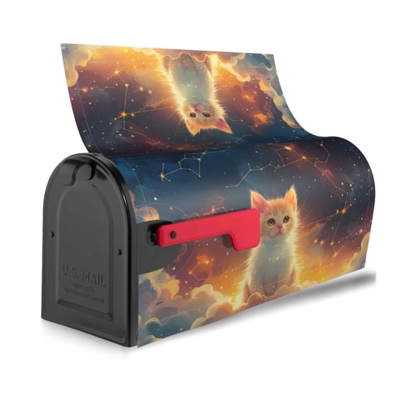 Bingfone Starry Sky Constellation Cat Magnetic Mailbox Cover Standard Size for Garden Yard Outdoor Decorations-21x18 in