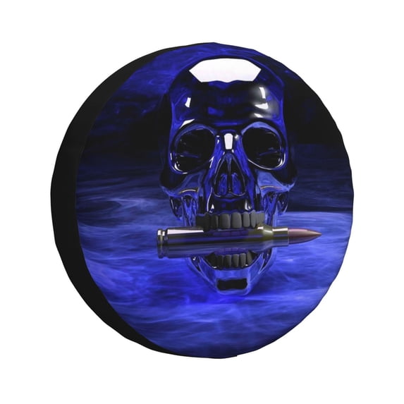 Bingfone Steel Skull Spare Tire Cover Weatherproof Universal Wheel Protectors For Rv Camper Travel Trailer Suv Truck 17 Inch