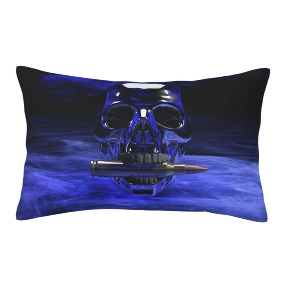 Bingfone Steel Skull Standard Size Pillowcase, Long Staple Pure Cotton Envelope Closure Pillow Cover,20"X30"
