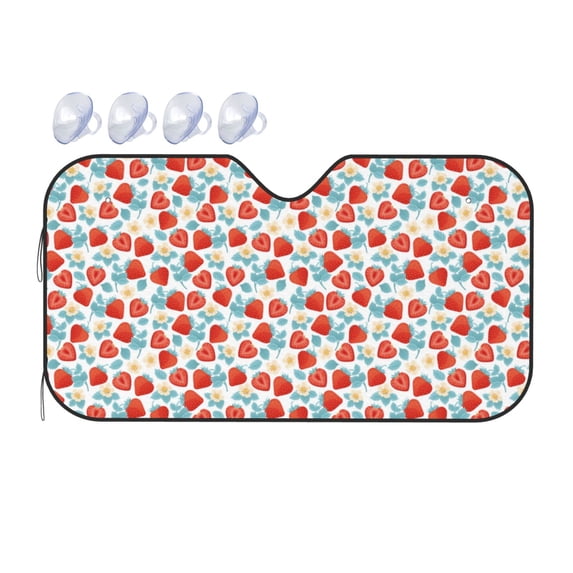 Bingfone Strawberries Car Windshield Sunshade,Sun Foldable Sun Shield Sun Visor for Car - Medium