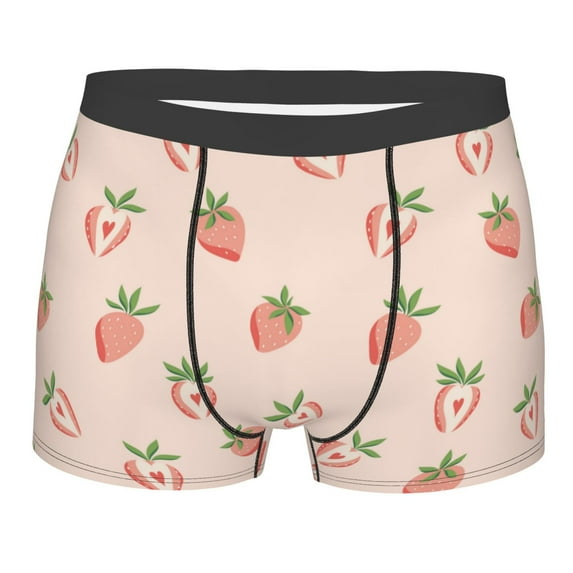 Bingfone Strawberries Men's Underwear - Casual Stretch Boxer Briefs-Large