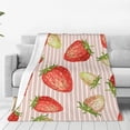 thumbnail image 1 of Bingfone Strawberries Print Flannel Fleece Blanket Throw Blanket For Bed,Sofa,Couch,Travel,Camping(60"X50"), 1 of 1