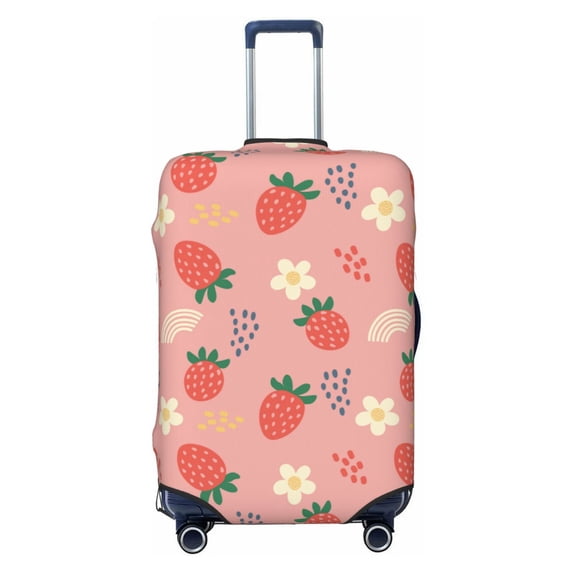 Bingfone Strawberry Floral Luggage Cover Washable Suitcase Cover Protector Anti-scratch Suitcase cover Fits 18-32 Inch Luggage