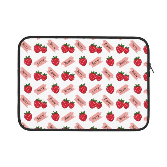 Bingfone Strawberry Laptop Sleeve Case 13 inch , 360° Protective Computer Carrying Bag