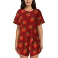 thumbnail image 1 of Bingfone Strawberry Print Pajamas Sets for Women Soft Short-Sleeved Pjs with Lounge Shorts Two Piece Sleepwear, 1 of 1