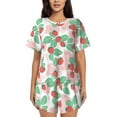thumbnail image 1 of Bingfone Strawberry Print Pajamas Sets for Women Soft Short-Sleeved Pjs with Lounge Shorts Two Piece Sleepwear, 1 of 8