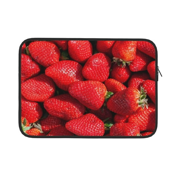 Bingfone Strawberry Red Laptop Sleeve Case 15 Inch, 360° Protective Computer Carrying Bag