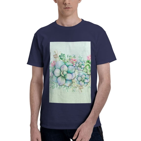 Bingfone Succulent Men'S Loose Fit Short-Sleeve Pocket T-Shirt