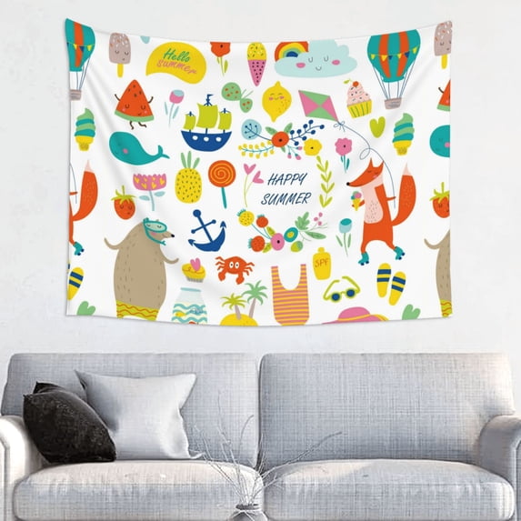 Bingfone Summer Animal Tapestry Wall Hanging Decor For Living Room Bedroom Dorm Classroom Office Decor 29x37 Inch