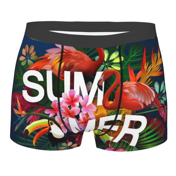 Bingfone Summer Birds And Flowers Men'S Underwear - Casual Stretch Boxer Briefs-Xx-Large