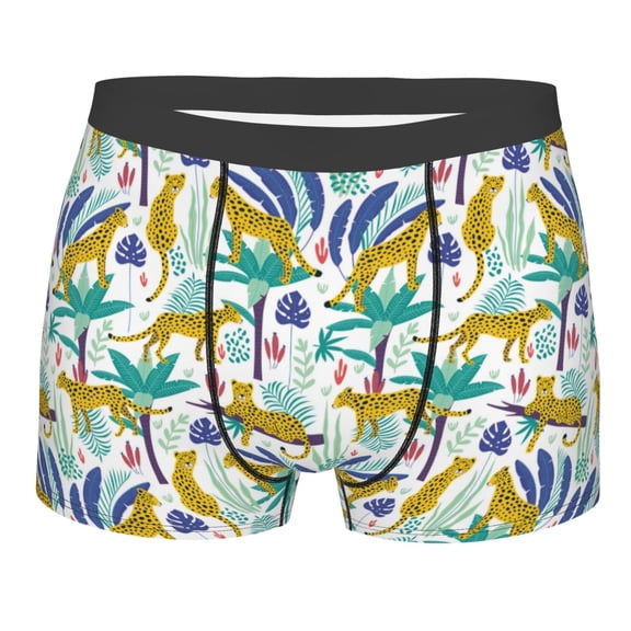Bingfone Summer Leopard Men's Underwear - Casual Stretch Boxer Briefs-XX-Large