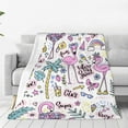 thumbnail image 1 of Bingfone Summer With Flamingo Print Flannel Fleece Blanket Throw Blanket For Bed,Sofa,Couch,Travel,Camping(80"X60"), 1 of 9