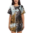 thumbnail image 1 of Bingfone Sunflower Butterfly Skull Print Pajamas Sets for Women Soft Short-Sleeved Pjs with Lounge Shorts Two Piece Sleepwear, 1 of 5