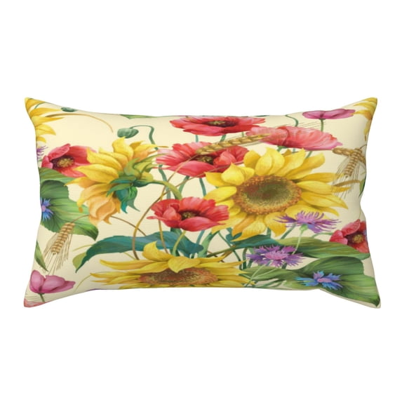 Bingfone Sunflower Cornflower Poppy Printed Pillowcase 20x36 inches - Standard Pillow Cases with Envelope Closure,Gifts for Women Men