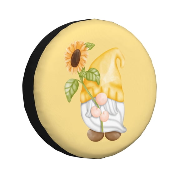 Bingfone Sunflower Gnomes5 Spare Tire Cover Weatherproof Universal Wheel Protectors For Rv Camper Travel Trailer Suv Truck 15 Inch