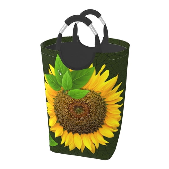 Bingfone Sunflower Laundry Hamper,Large Canvas Fabric Lightweight Storage Basket Toy Organizer Dirty Clothes Collapsible
