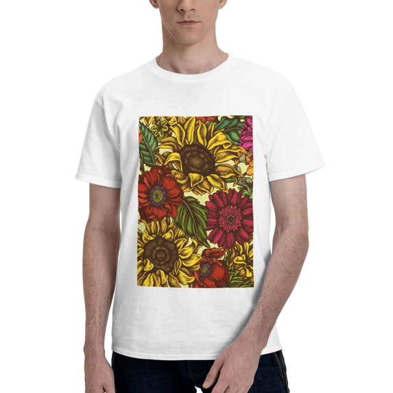 Bingfone Sunflower Men'S Loose Fit Short-Sleeve Pocket T-Shirt